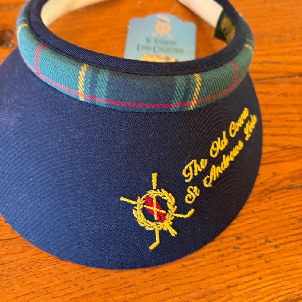 St Andrews Old Course Ladies Golf Visor Navy Tartan Scotland New With Tags